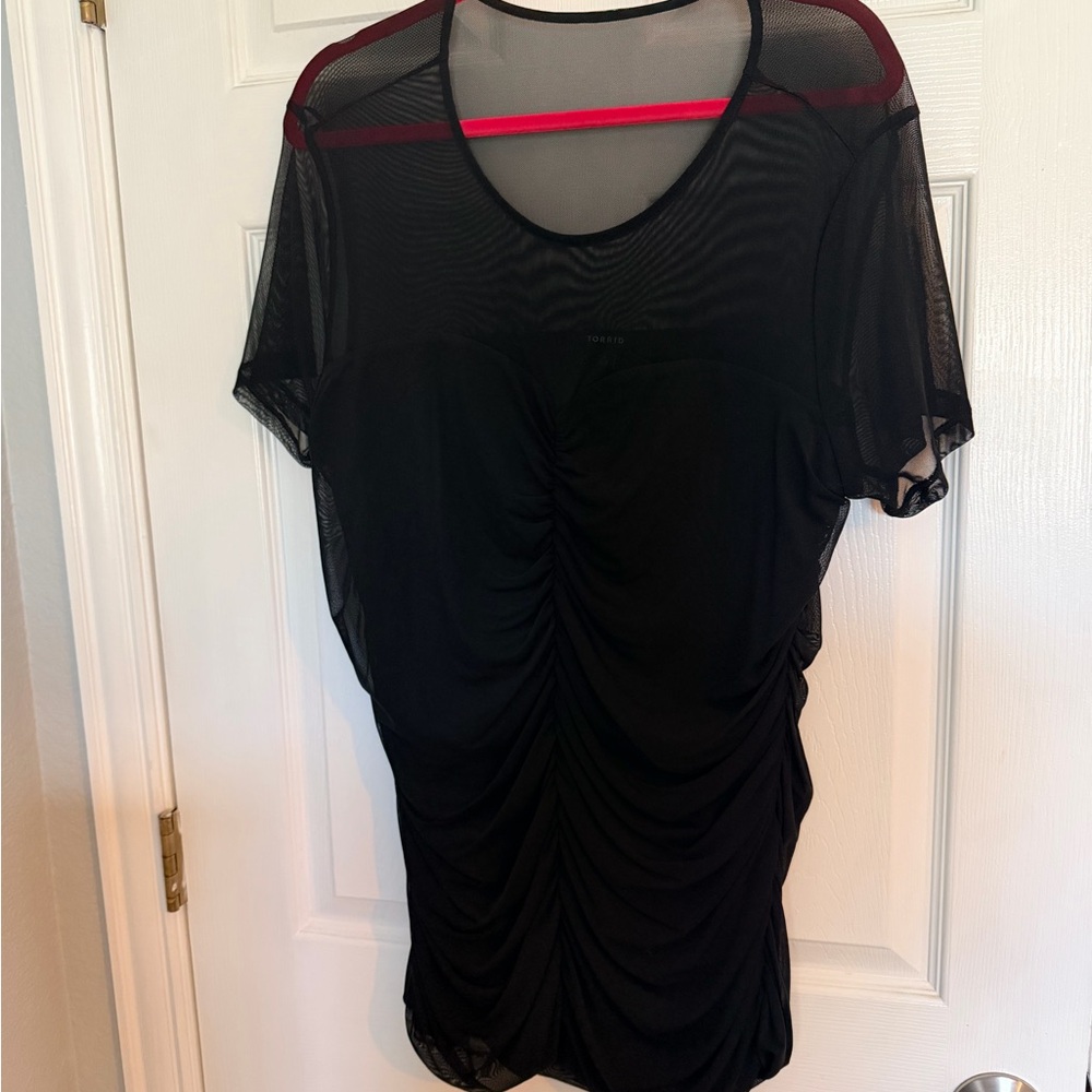 Black Mesh Blouse